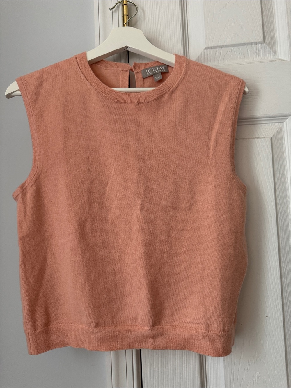 J. Crew Peach Sleeveless Cashmere-Blend Shell Top